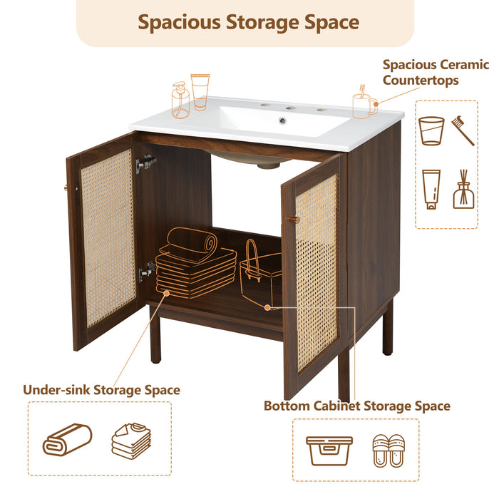 Bathroom Vanity Cabinet With Doors, Soft Close Design
