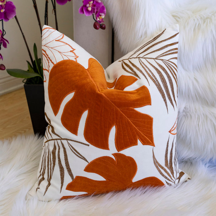 Autumn Vibes Leaf Accent Pillow
