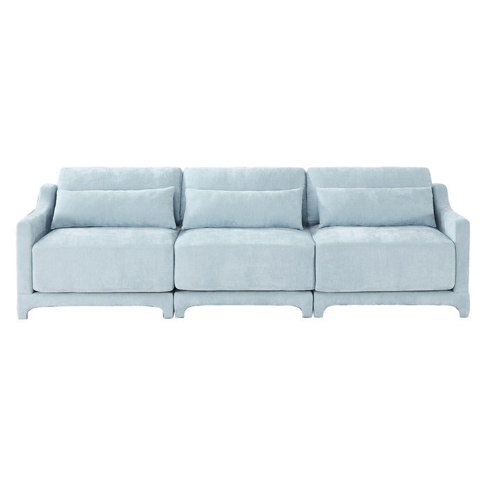 Elegant Sofa With Ergonomic Design And Lumbar Pillows