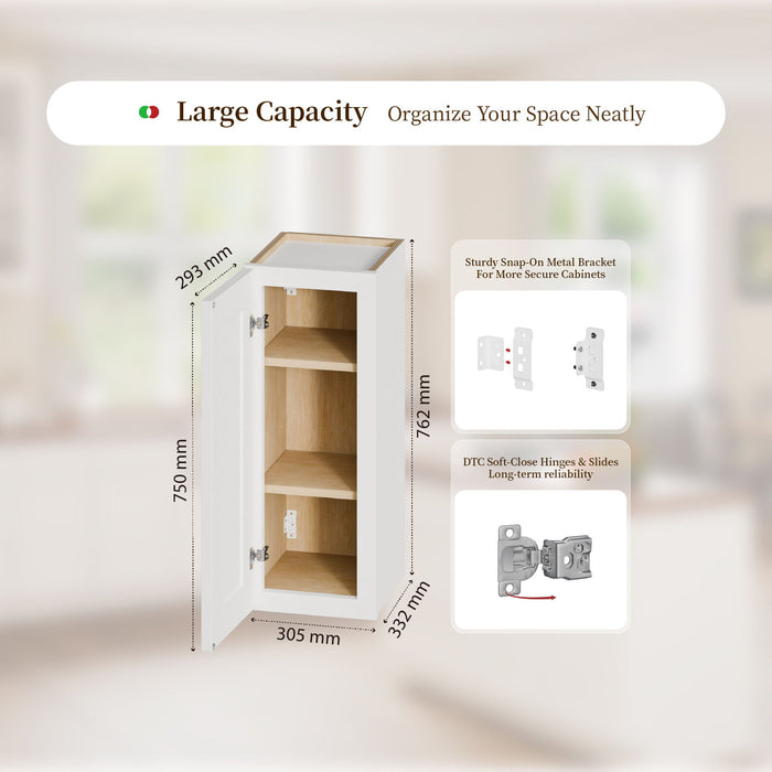 Shaker Wall Cabinet With 2 Adjustable Shelves