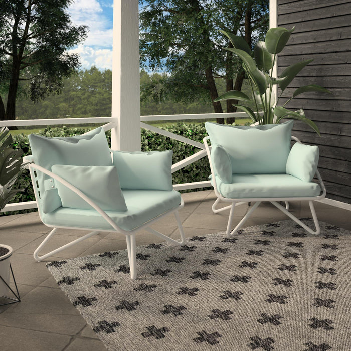 Teddi - Outdoor Lounge Chairs Set (Set of 2) - Aqua
