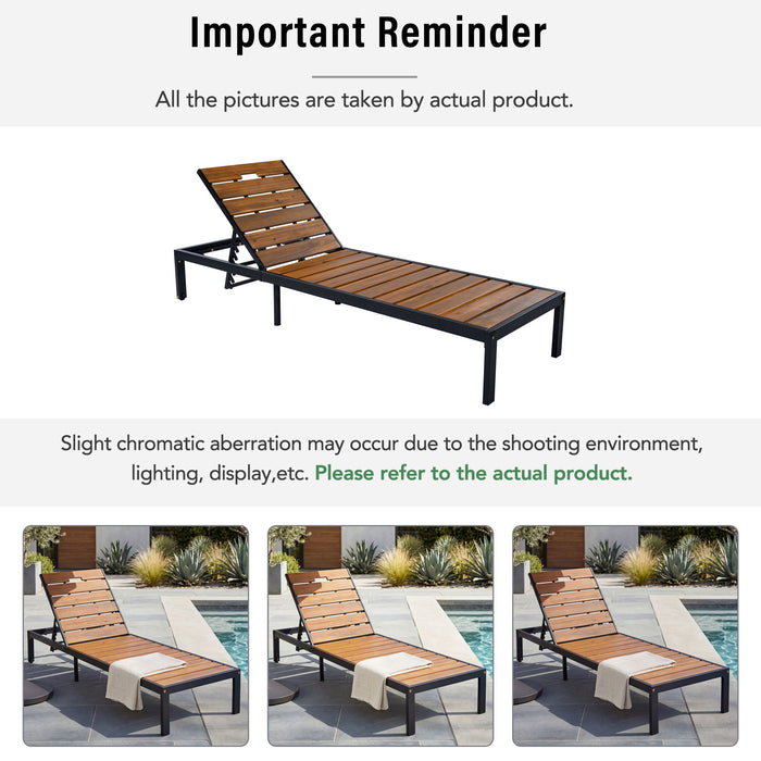 Outdoor Chaise With Adjustable Backrest