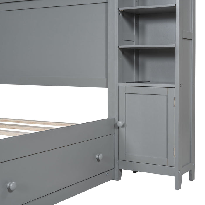 Bed With All In One Cabinet, Shelf And Sockets