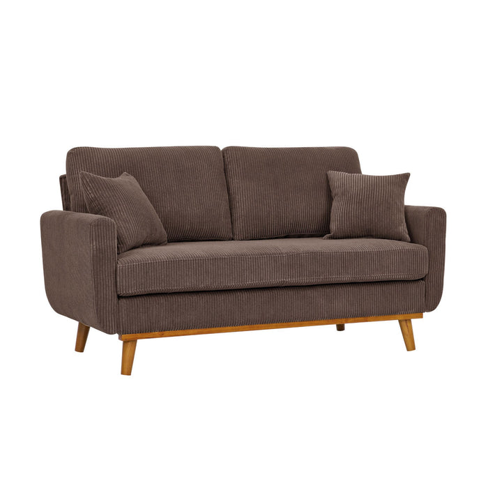 Upholstered Loveseat With Arms And Pillows