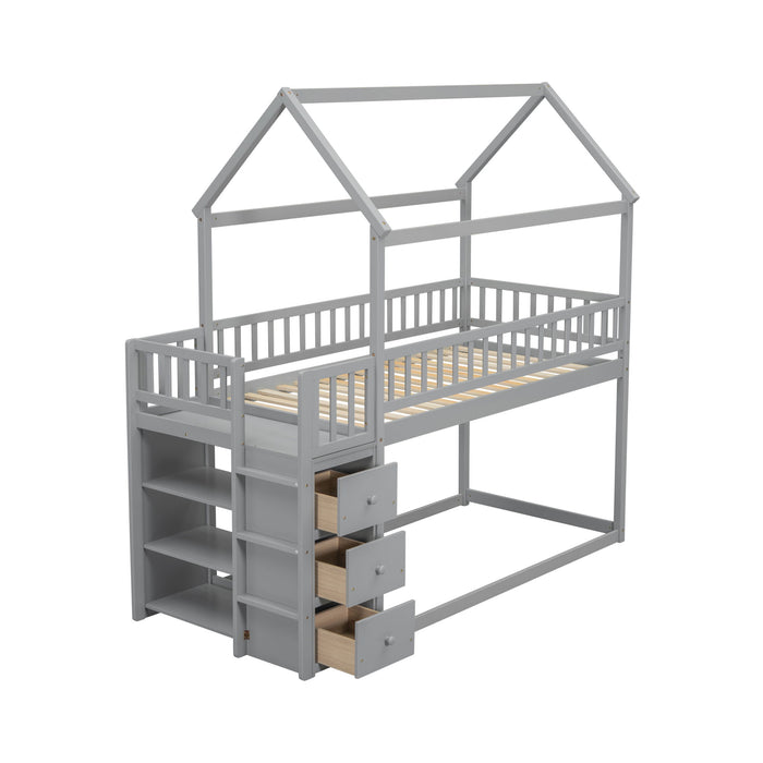 Bunk Bed With Shelves And Drawers, Storage Focused Design
