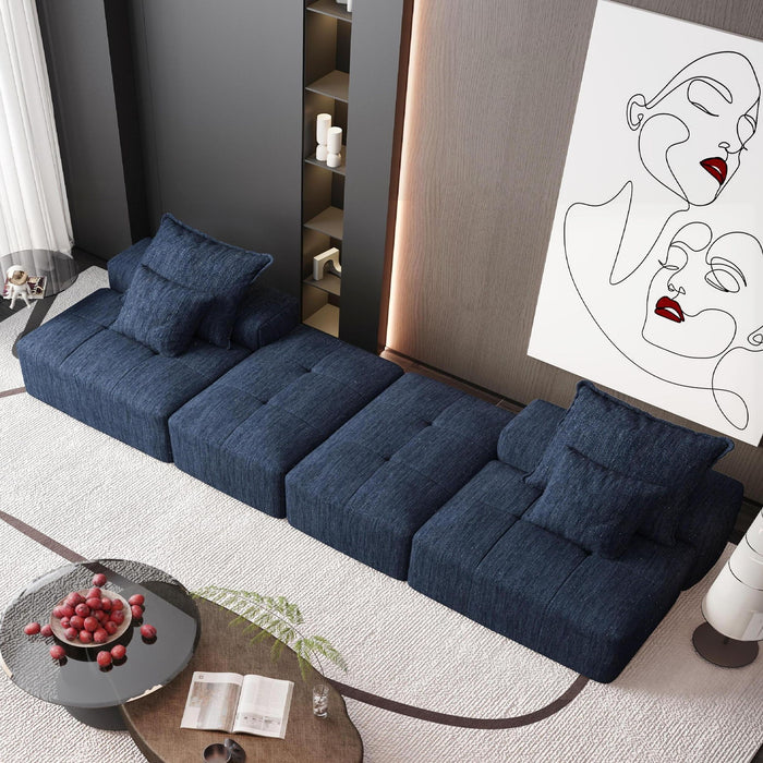 Modern Oversized Diy Combination Modular Sectional Sofa & Pillows