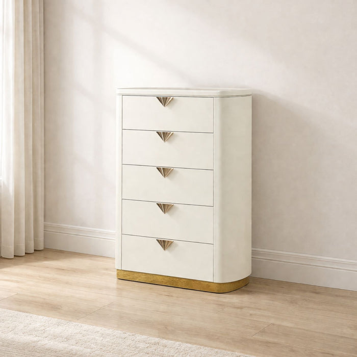 La Pierre - 5 Drawer Chest - Beige