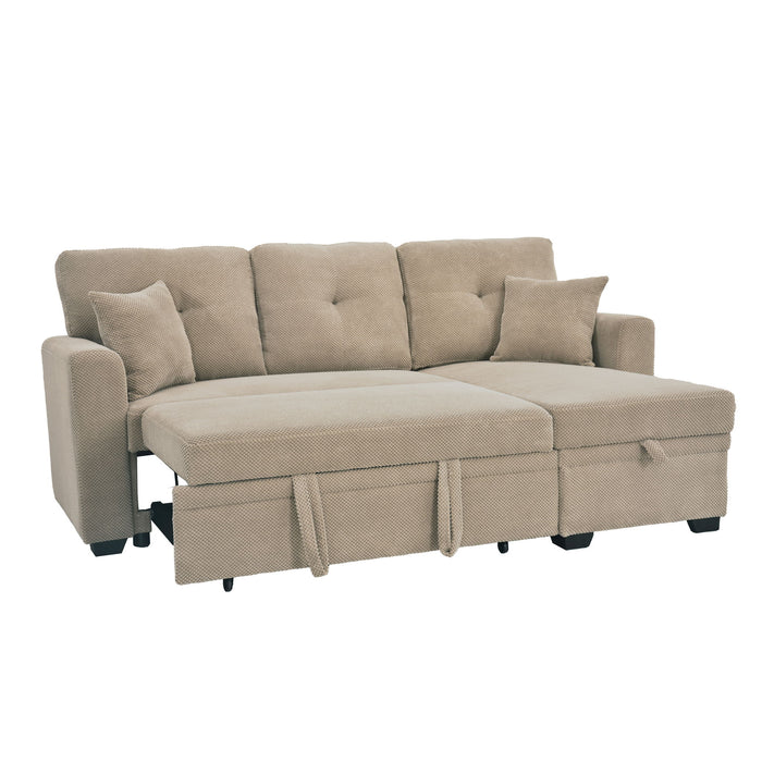 Sleeper Sectional With Pull Out Bed, Reversible Chaise