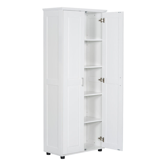 Storage Cabinet With Adjustable Shelves, 2 Doors, Rectangle Design For Bathroom