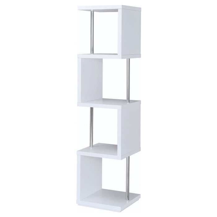 4 Tier Bookcase With Accents - White