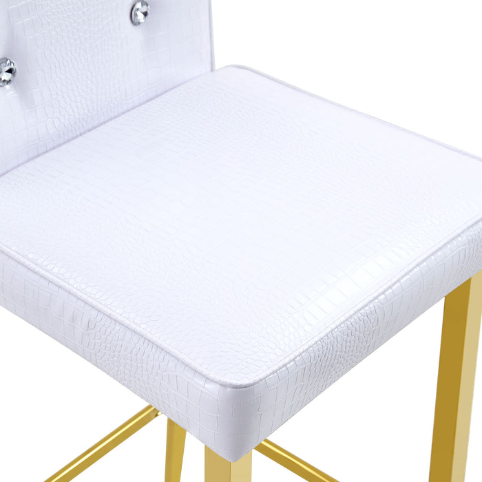 Bar Chairs With Crystal Clasp Design (Set of 2)