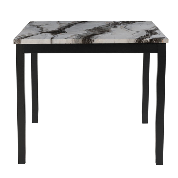 Leoncia - Bar Table And 4 Bar Stools - Espresso / White