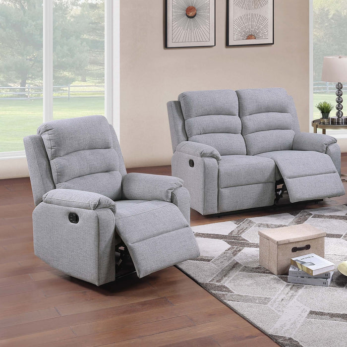 2 Piece Living Room Set With Manual Reclining Loveseat And Recliner