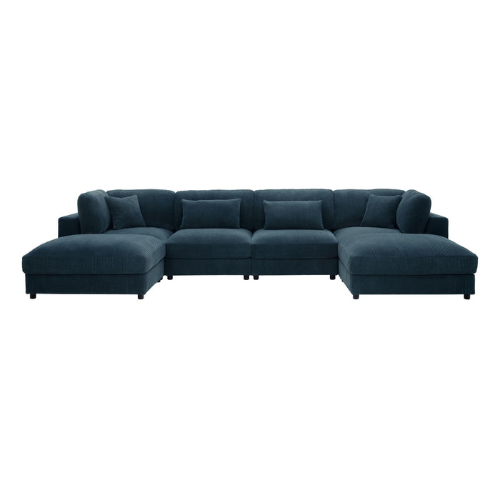 Upholstered Modular Sectional & Custom Configuration And Toss Pillows