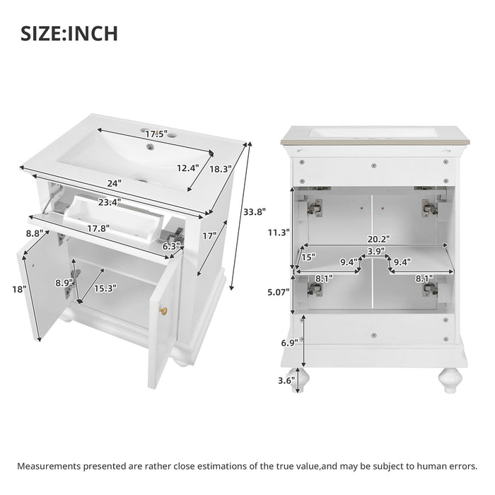 Modern Bathroom Vanity With Tip-Out Drawer And Soft-Close Hinges