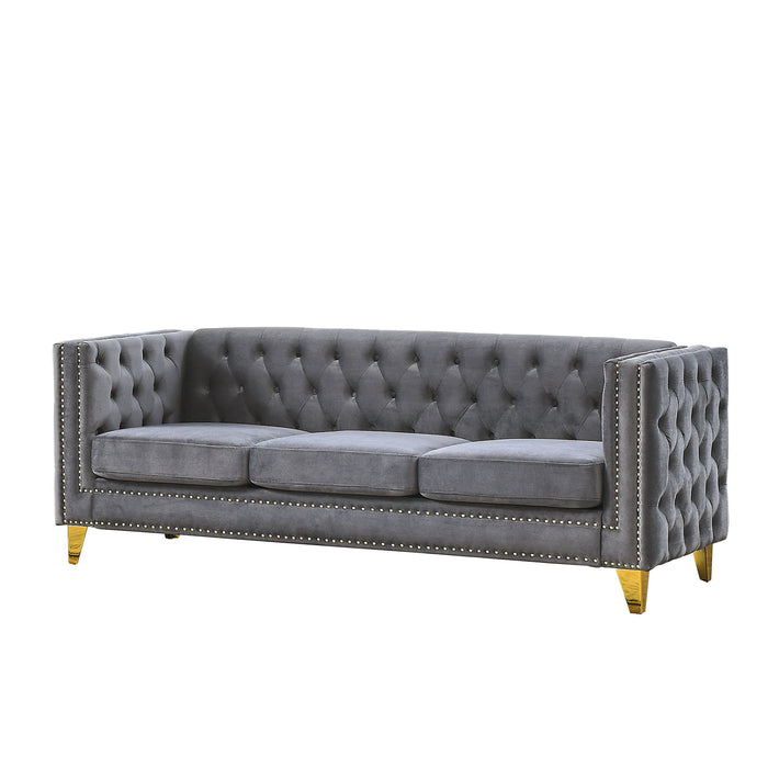 Modern Sofa With Button Tufting, Upholstered Couch For Living Room