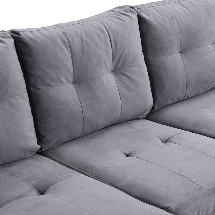 Modern Sectional Sofa Set With L Shape Chaise Lounge And Storage