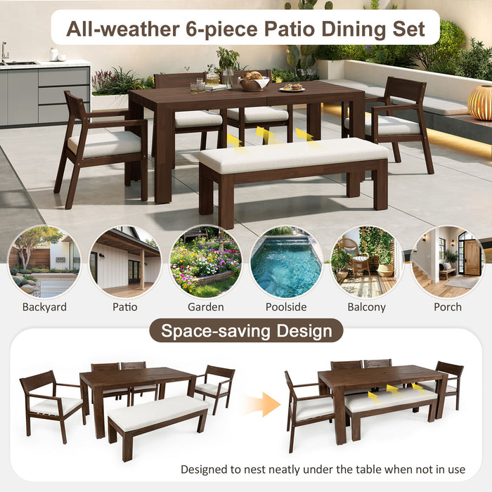 Outdoor Dining Set Rectangular Table With Umbrella Hole
