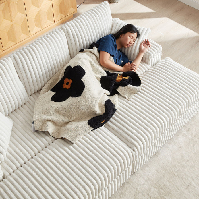 3 Seater Sofa With 2 Ottomans For Living Room