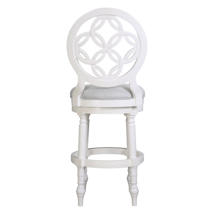 Stool With Back And Swivel Upholstered Seat