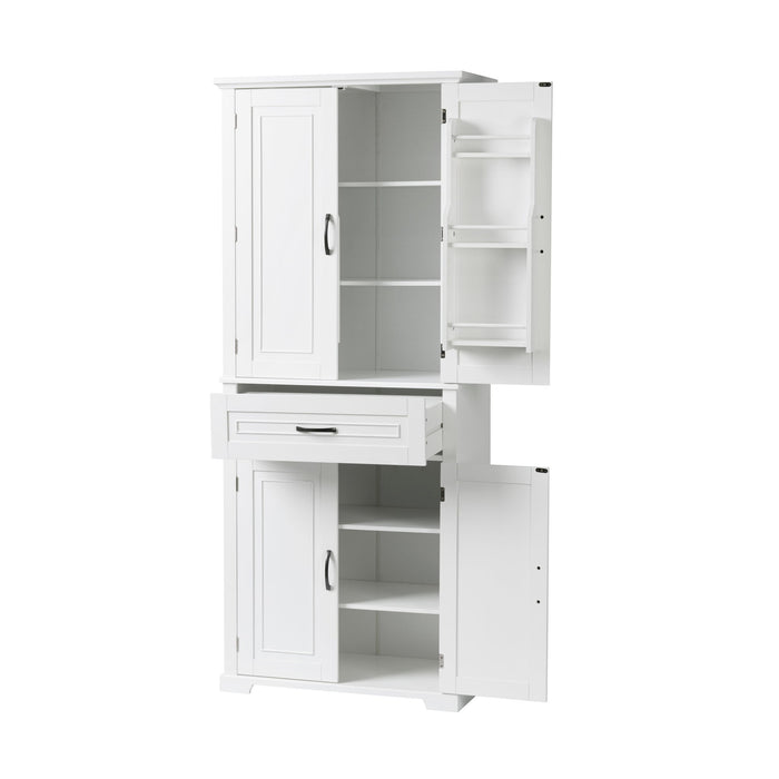 Bathroom Storage Cabinet With Doors And Drawer, Adjustable Shelf