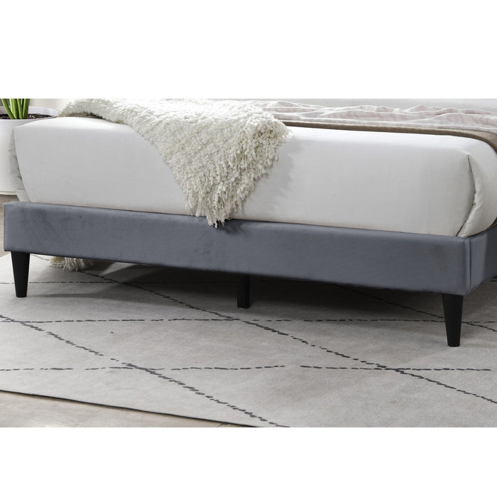 Elegant Bed With Upholstered Headboard, Platform Base