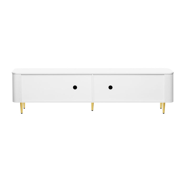 TV Stand For TVs, Media Console With 4 Spacious Cabinets For Living Room
