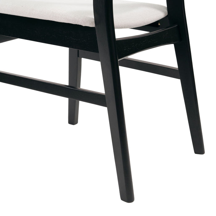 Mid Century Dining Chairs With Cushioned Seats And Wood Frame (Set of 2)