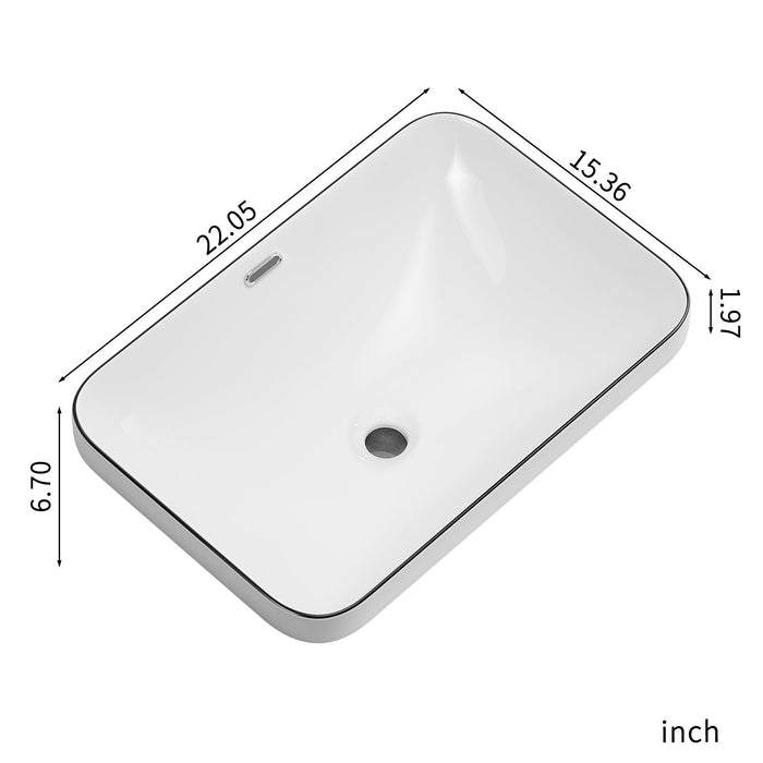 Undermount Bathroom Sink, Vessel Basin For Vanity Countertop - Milk White / Black