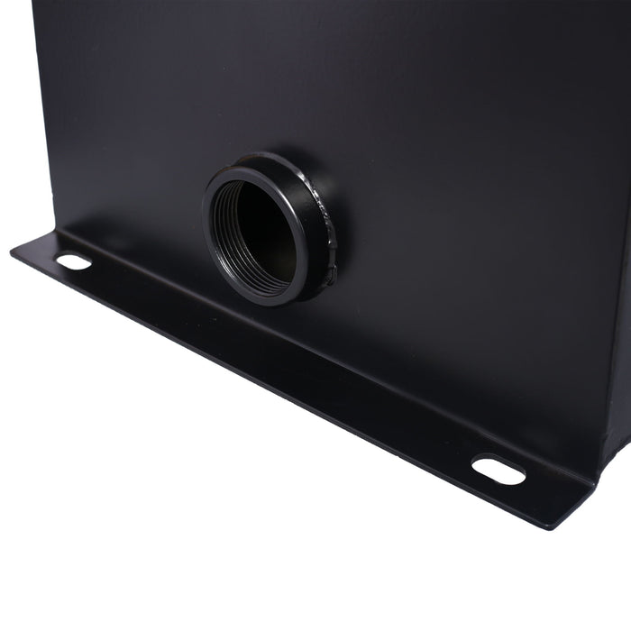 Heavy Duty Hydraulic Fluid Tank 10 Gal Steel Reservoir With Strainer, Gauge & Breather Cap For Tractors & Trucks - Black