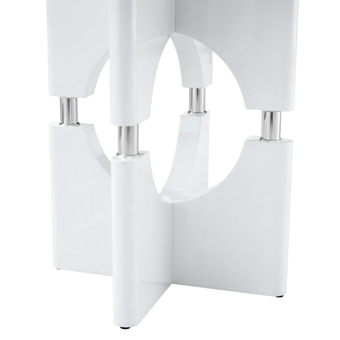 Modern Dining Table With Sleek Hollow-Out Frame And Accents