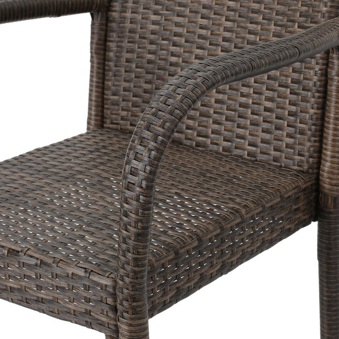 Outdoor Wicker Barstools With Rattan And Iron Frame