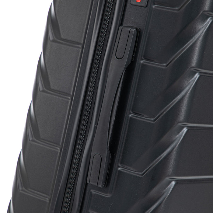 Hard Shell Luggage With Scratch Resistant Surface, 4 Wheels, Combination Lock & Side Hooks