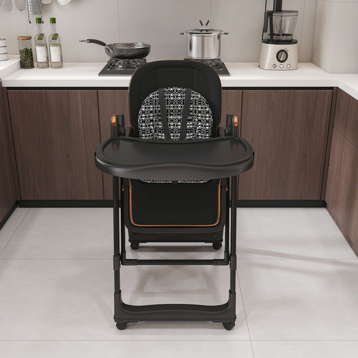 Convertible Baby High Chair To Rocker With 5 Point Harness