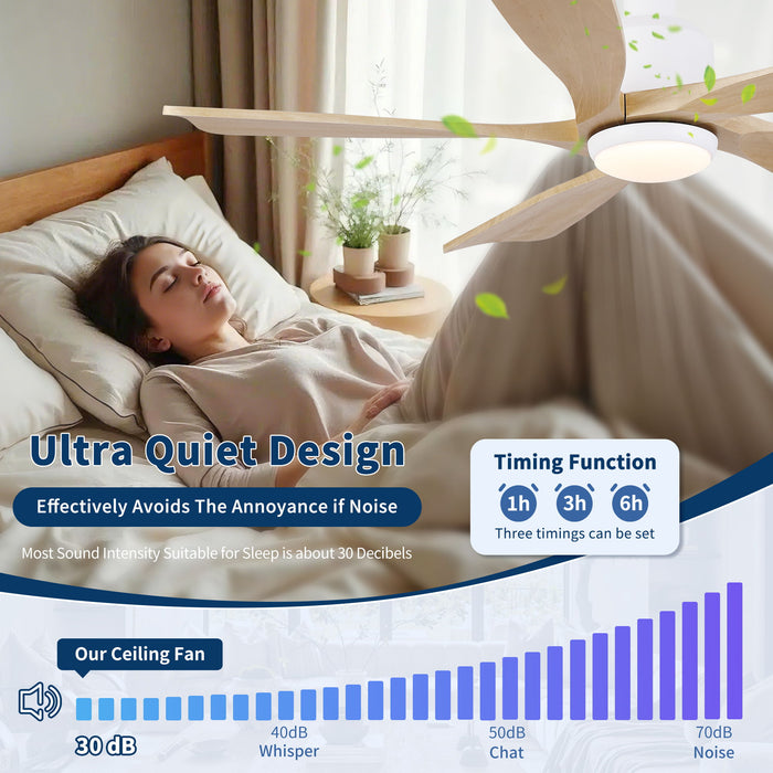 American Farmhouse Ceiling Fan With Light Quiet DC Motor