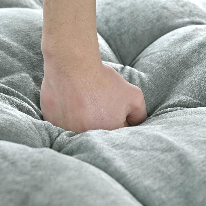 Modern Chaise Lounge Upholstered Sofa Couch With Tufted Seat And Detachable Pillows For Living Room