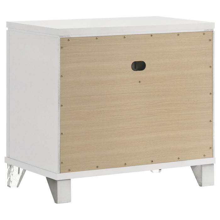 2 Drawer Nightstand With Accents - White