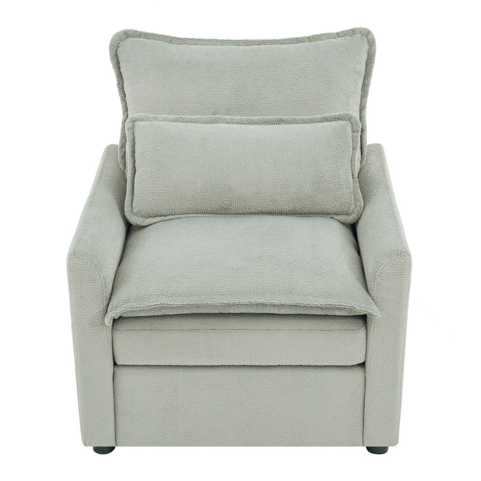 Modern Single Seat Accent Chair With Side Storage Pockets