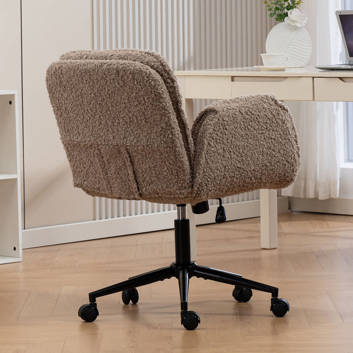 Criss Cross Swivel Desk Chair With Adjustable Armrests & Wheels For Home Office