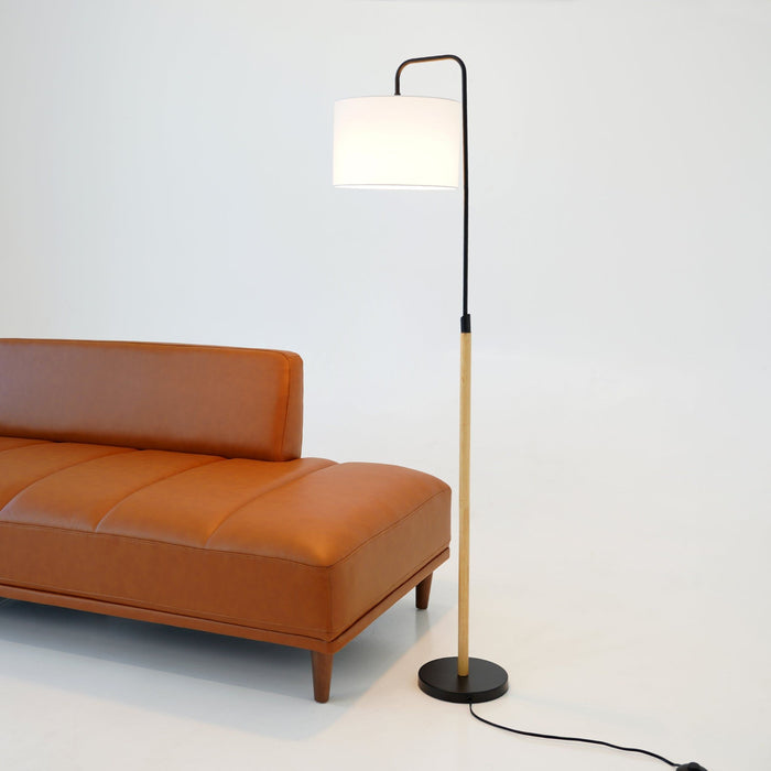 Lior - Arc Floor Lamp With Cylinder Shade - Black