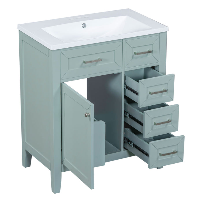 Modern Bathroom Vanity With Sink Combo, 3 Drawers, Undermount Drop-In Sink