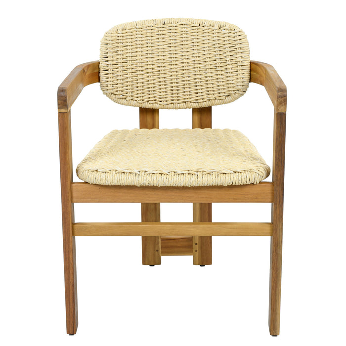 Outdoor Accent Armchairs For Patio (Set of 2) - Natural / Teak