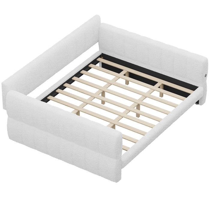 Upholstered Platform Bed With USB Charging