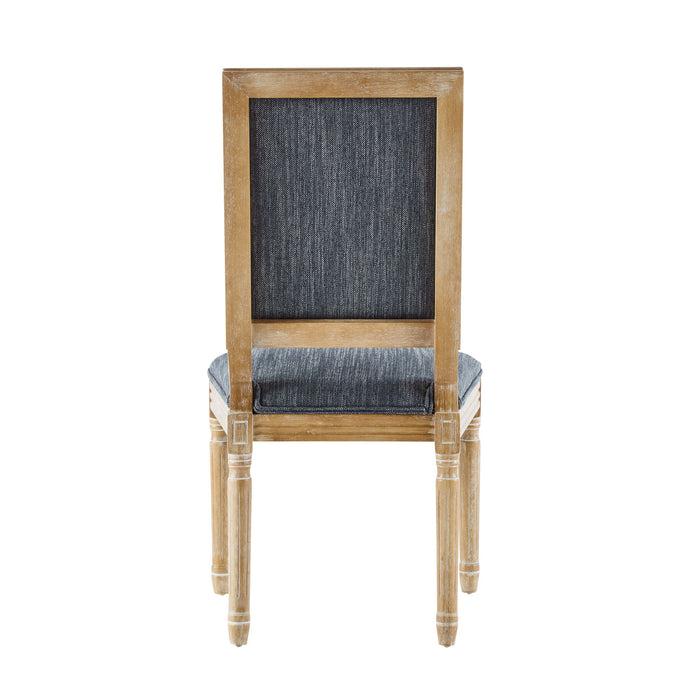 French Country Style Dining Chair With Upholstered Seating And Fluted Legs