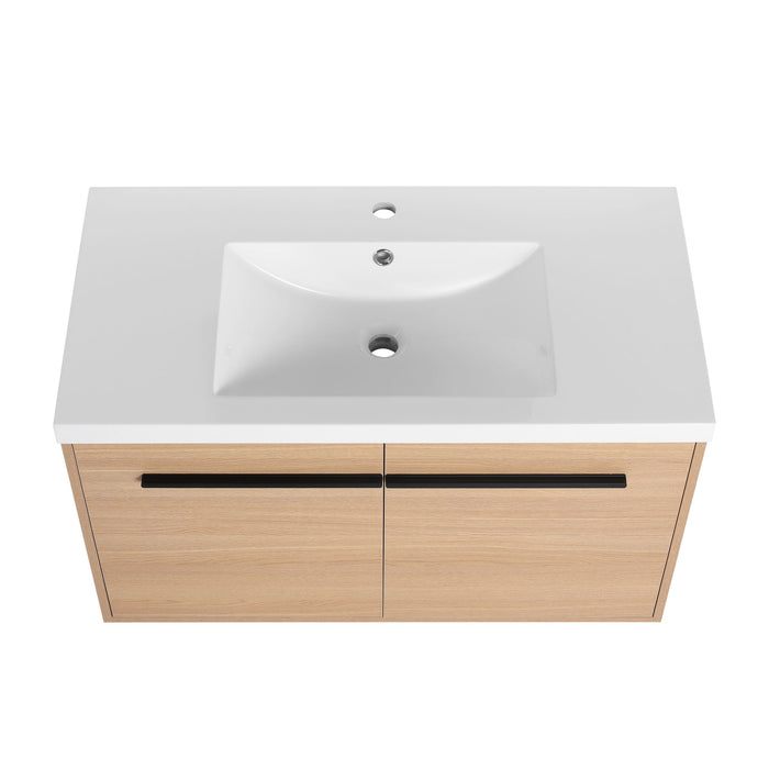 Bathroom Vanity Set With Resin Countertop Sink, 2 Doors