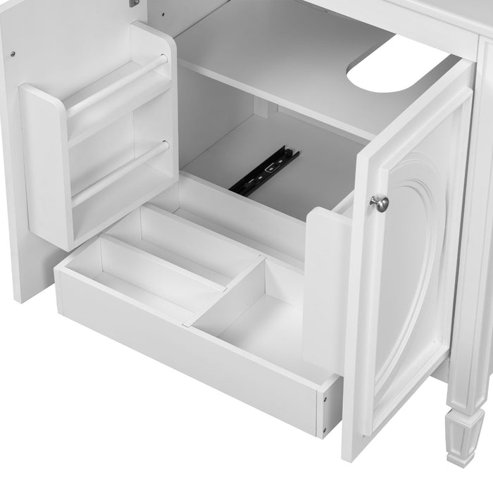 Double Sink Bathroom Vanity Set With Wall Mount Mirror Cabinet