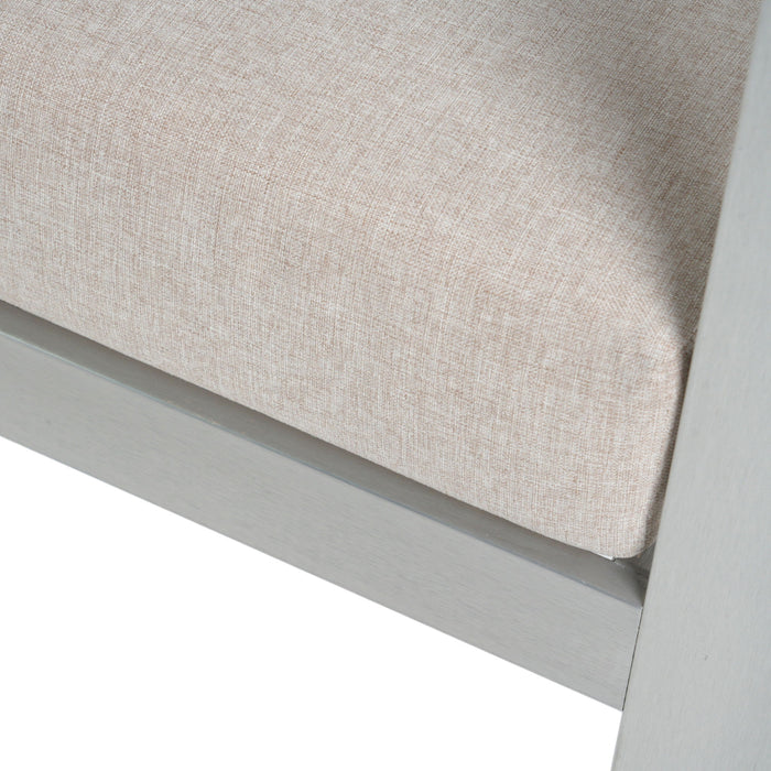 Cora - Outdoor Aluminum Club Chair Set Frame With Cushion Durable And Stylish Seating For Patio - Beige / Natural / Silver