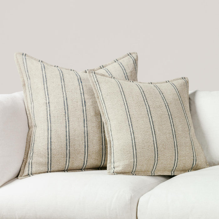 Delgada - 26" x 26" Pillow - Natural / Blue