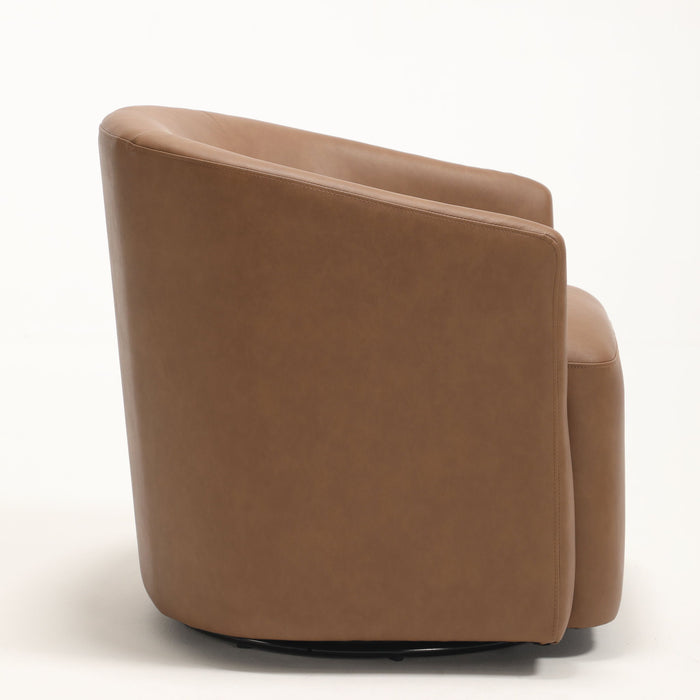 Swivel Barrel Accent Chair For Living Room - Antique Brown
