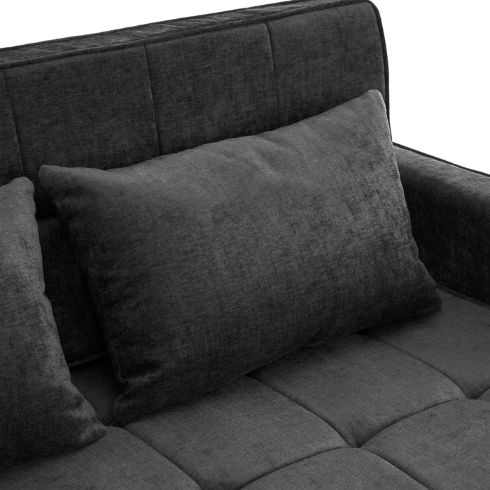 Loveseat Sofa Bed Sleeper With Reversible Backrest, Side Pockets, USB Ports, Phone Holder
